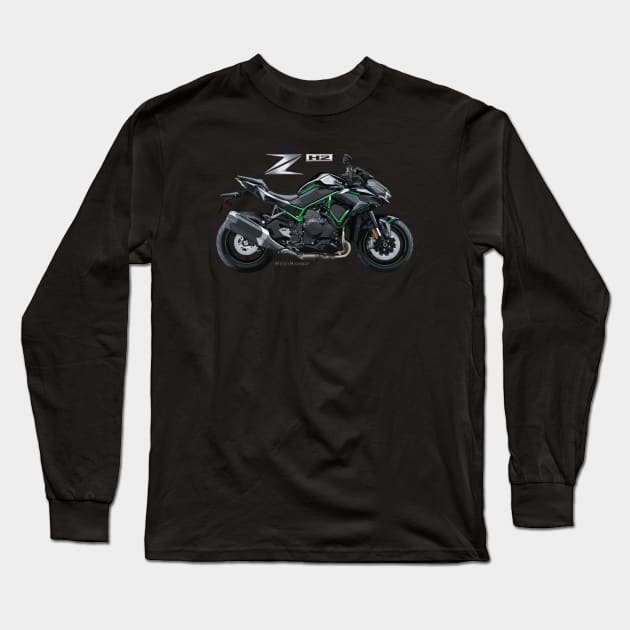 Kawasaki Z H2 20 black, sl Long Sleeve T-Shirt by MessyHighway